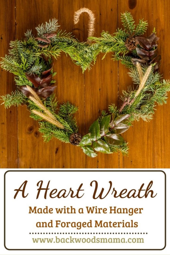How to Make a Heart Wreath with a Wire Hanger and Foraged Materials –  Backwoods Mama